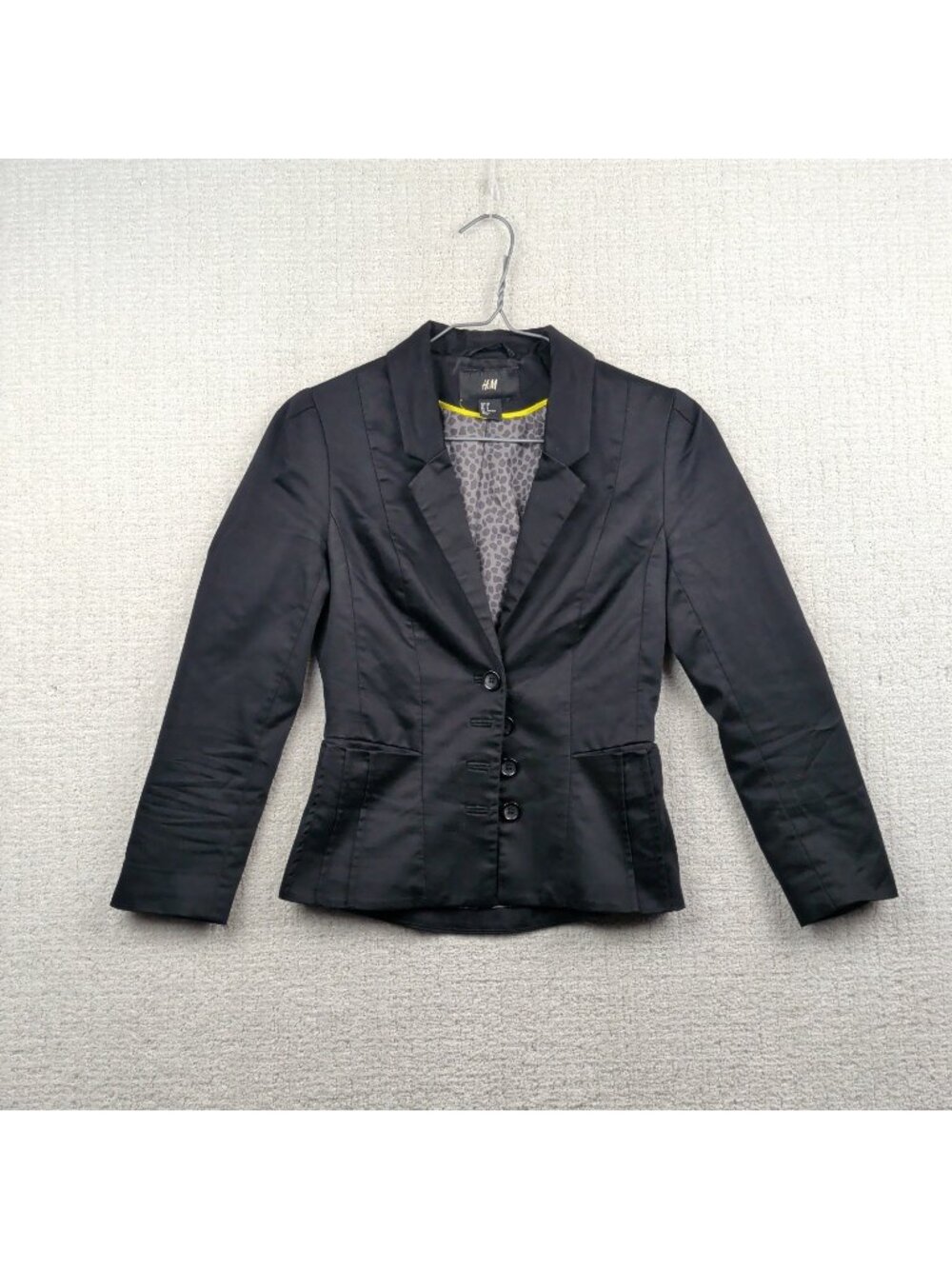 Y2K H&M Fitted Blazer Black Office Siren Dark Academia Steampunk Preppy Wom  2